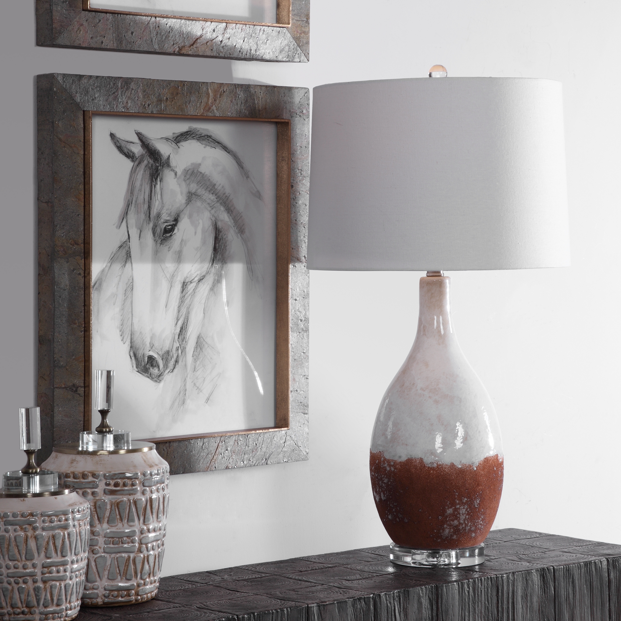 Durango Rust White Table Lamp - Image 1