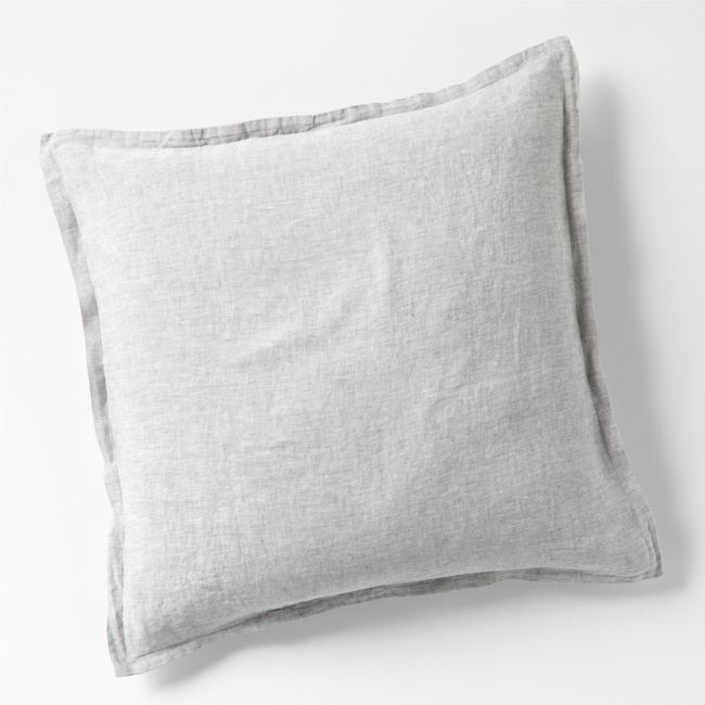 New Natural EUROPEAN FLAX ™-Certified Linen Grey Chambray Euro Bed Pillow Sham - Image 0