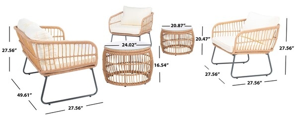 Venta 5 Pc Living Set - Natural/Beige - Safavieh - Image 7