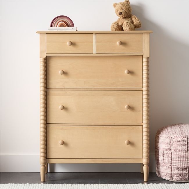 Jenny Lind Maple Wood Tall 7-Drawer Kids Dresser - Image 0