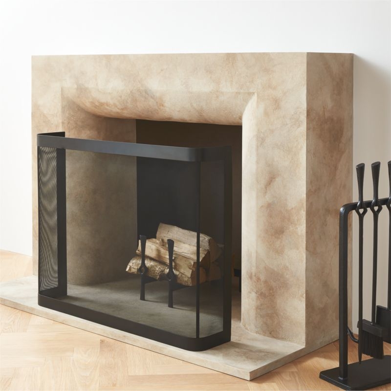 Ember Black Mesh Fireplace Screen - Image 1