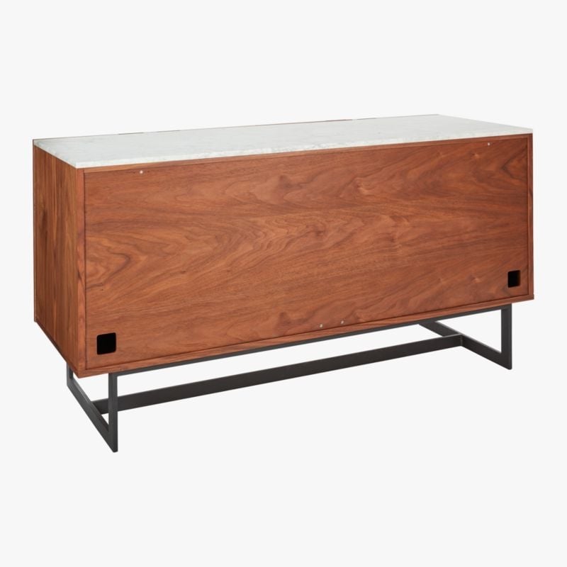 Suspend Walnut Wood Media Console with White Marble Top 57" - Image 3