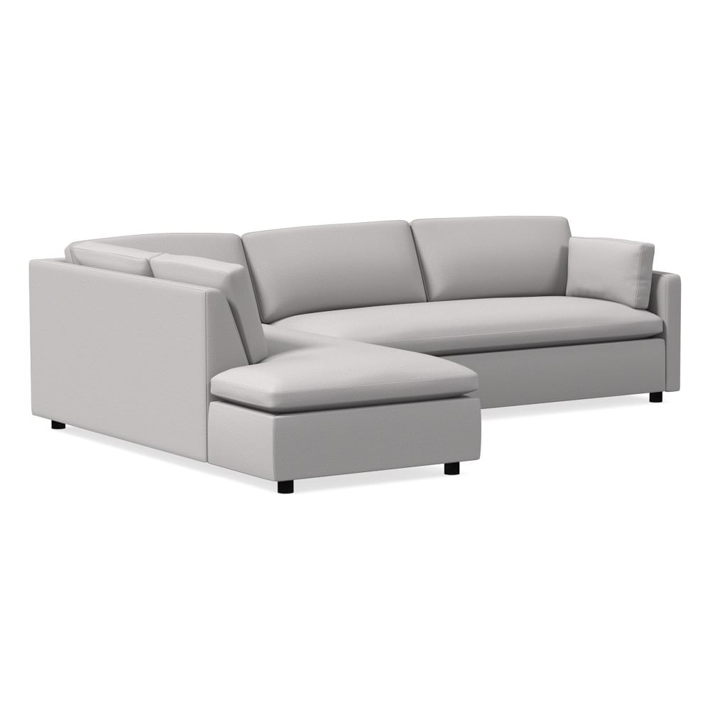 Marin Sectional Set 02: RA 75" Sofa, LA Terminal Chaise, Down, Chenille Tweed, Frost Gray, Concealed Support - Image 0