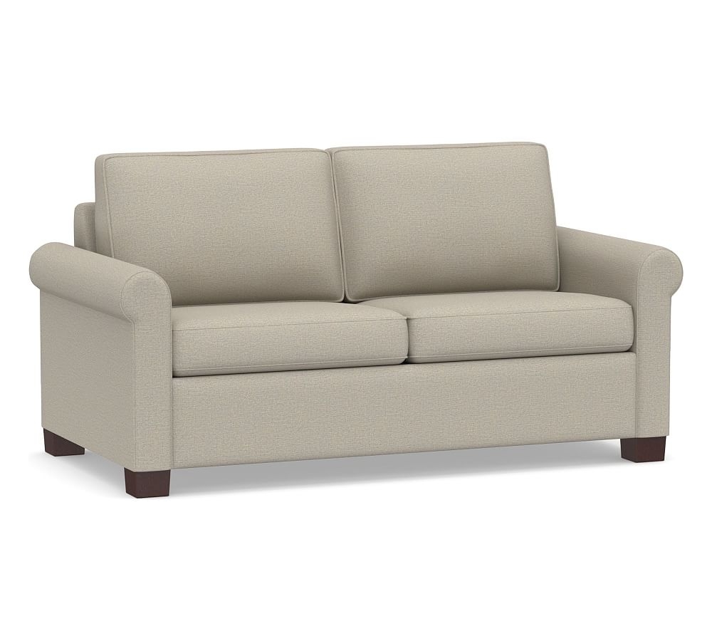 Cameron Roll Arm Upholstered Deluxe Queen Sleeper Sofa, Polyester Wrapped Cushions, Performance Boucle Fog - Image 0