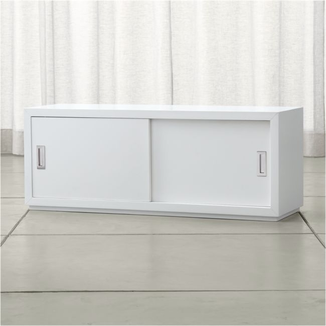 Aspect White 47.5" Modular Sliding Door Storage Unit - Image 0