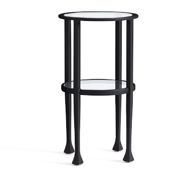 Tanner Round Glass Accent Table, Blackened Bronze - Image 2