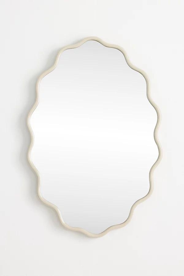 Coquille Scalloped Metallic Oval Wall Mirror - Image 0