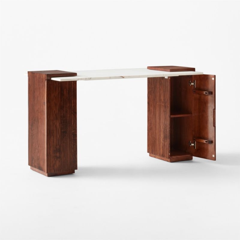 Reach White Marble-Top Desk - Image 3
