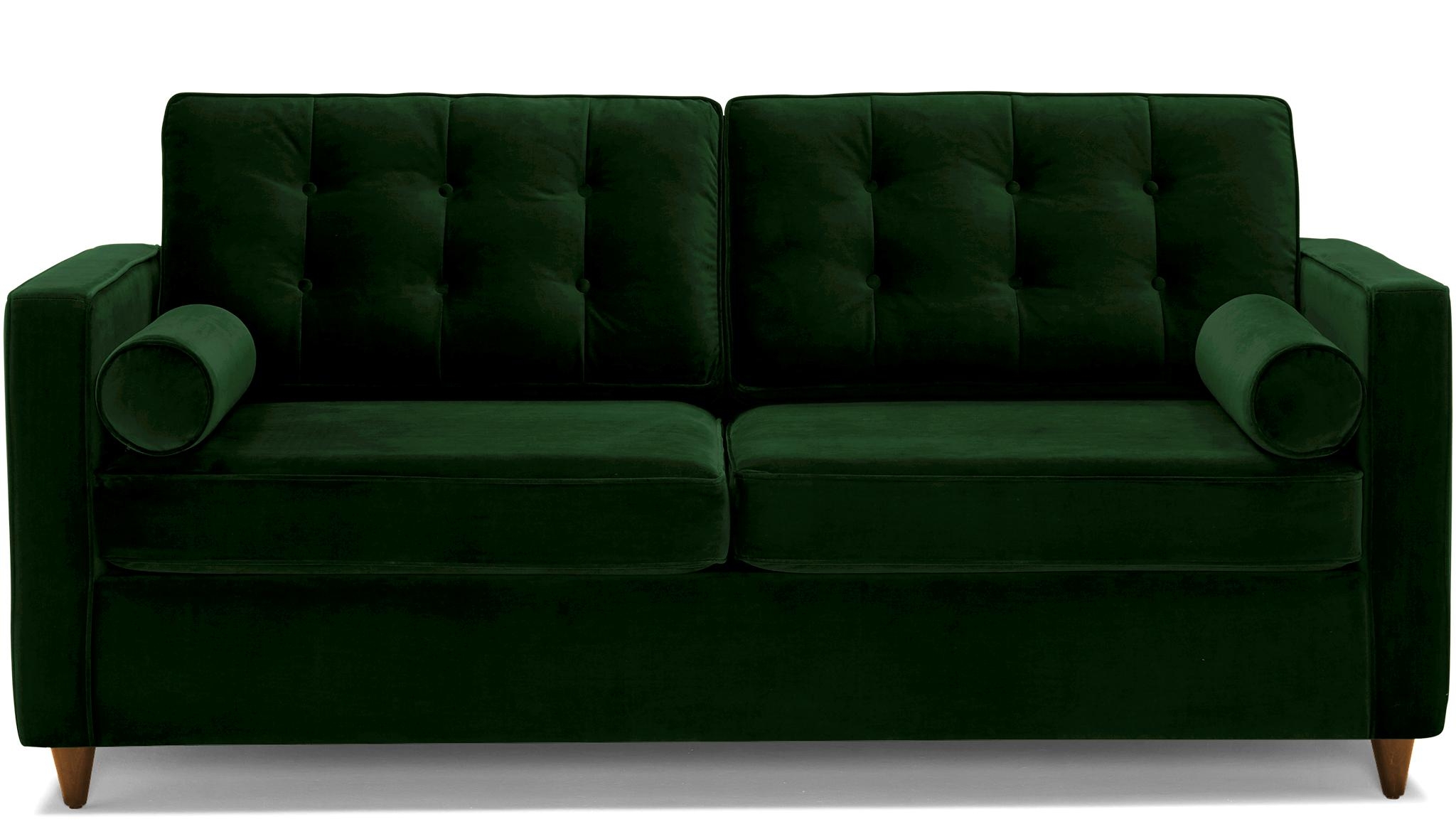 Green Braxton Mid Century Modern Sleeper Sofa - Royale Evergreen - Mocha - Image 0