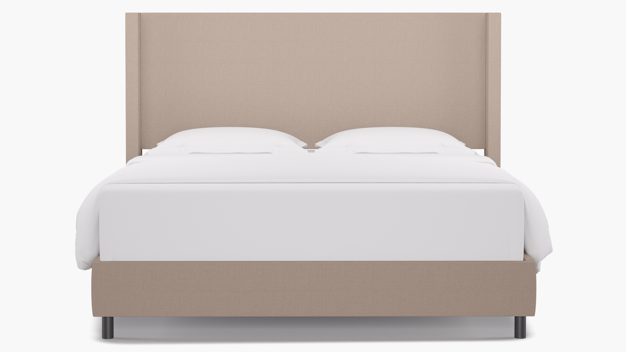 Modern Wingback Bed, Husk Everyday Linen, King - Image 1