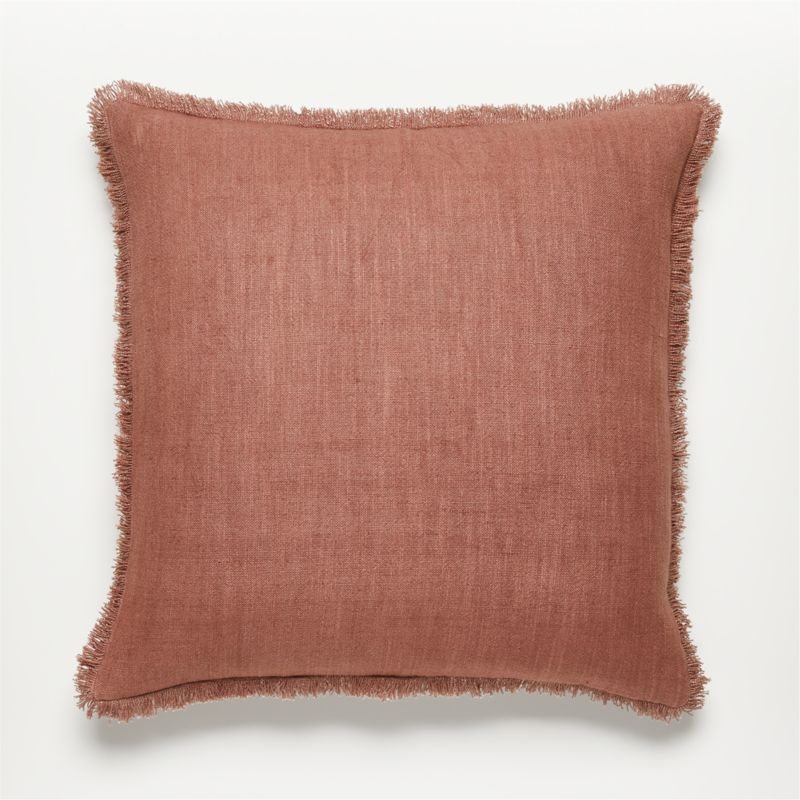 Eyelash Pillow with Feather-Down Insert, Mauve, 20" x 20" - Image 0