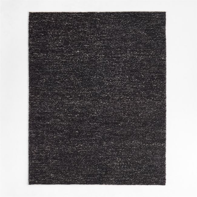 Orly Wool Blend Handwoven Black Area Rug 9'x12' - Image 0