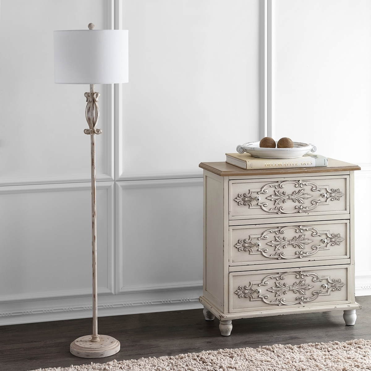 Philippa Floor Lamp - White Washed - Arlo Home - Image 2