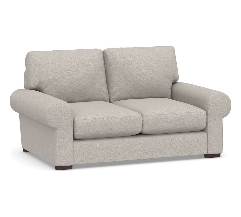Turner Roll Arm Upholstered Apartment Sofa 2x2 68.5", Down Blend Wrapped Cushions, Chunky Basketweave Stone - Image 0