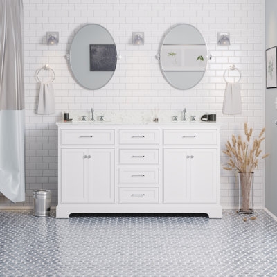 Ronnie 60" Double Bathroom Vanity Set - Thumbnail 2