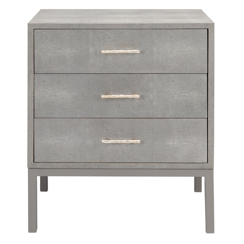Safavieh Couture Shagreen 3 Drawer Accent Chest Color: Gray - Image 0