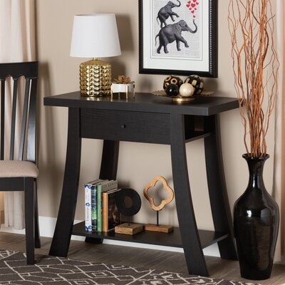 Modern And Contemporary Dark Brown Finished Wood 1-Drawer Console Table - Image 0