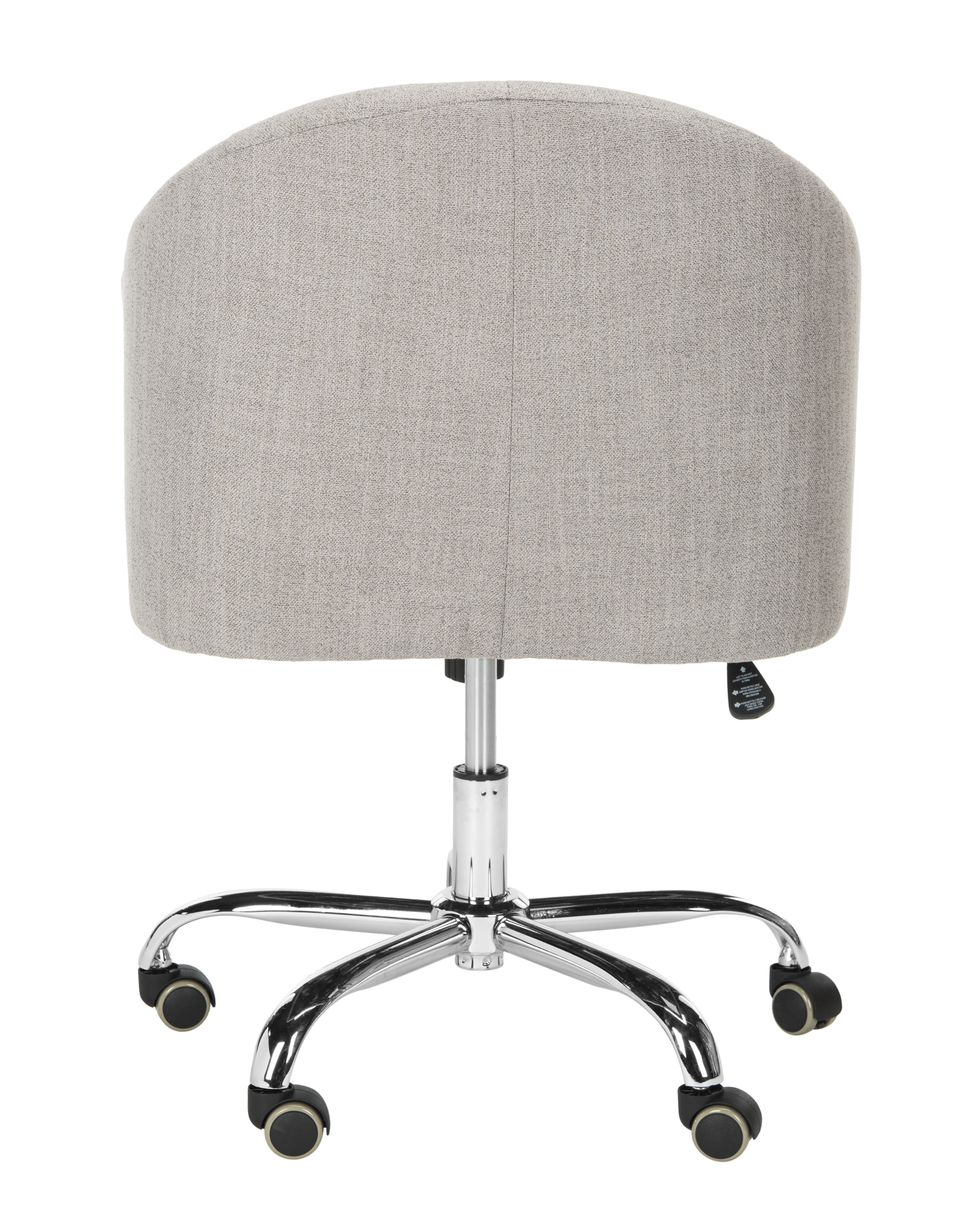 Amy Tufted Linen Chrome Leg Swivel Office Chair - Grey/Chrome - Arlo Home - Image 3