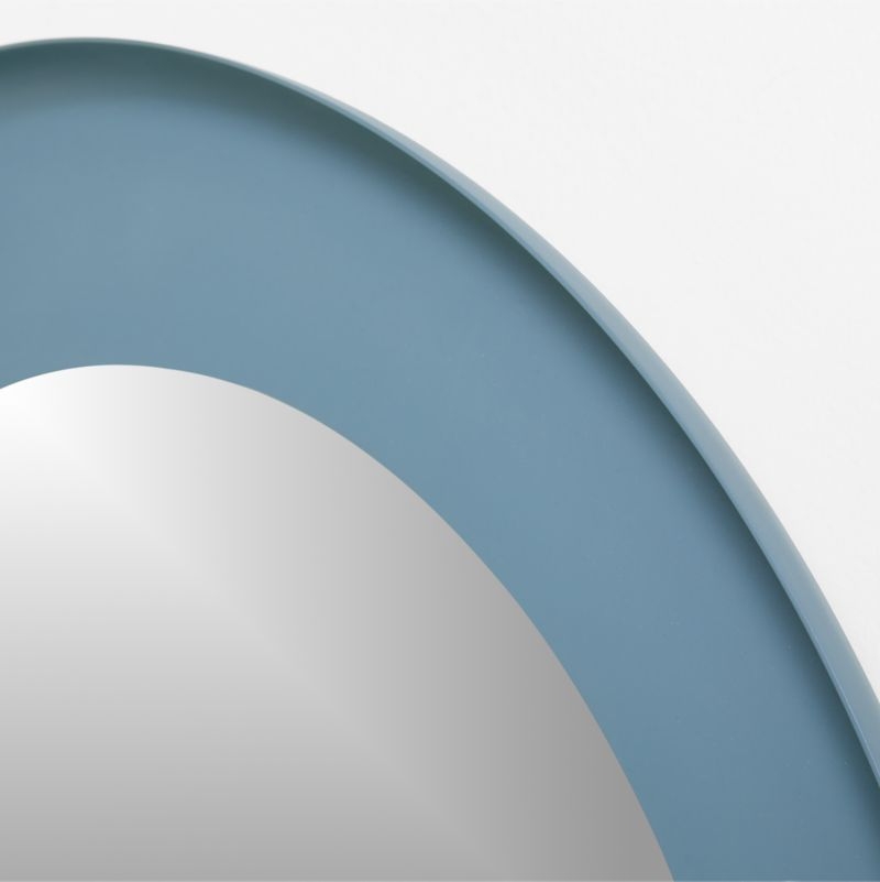 Nello Slate Blue Metal 24" Round Wall Mirror - Image 2