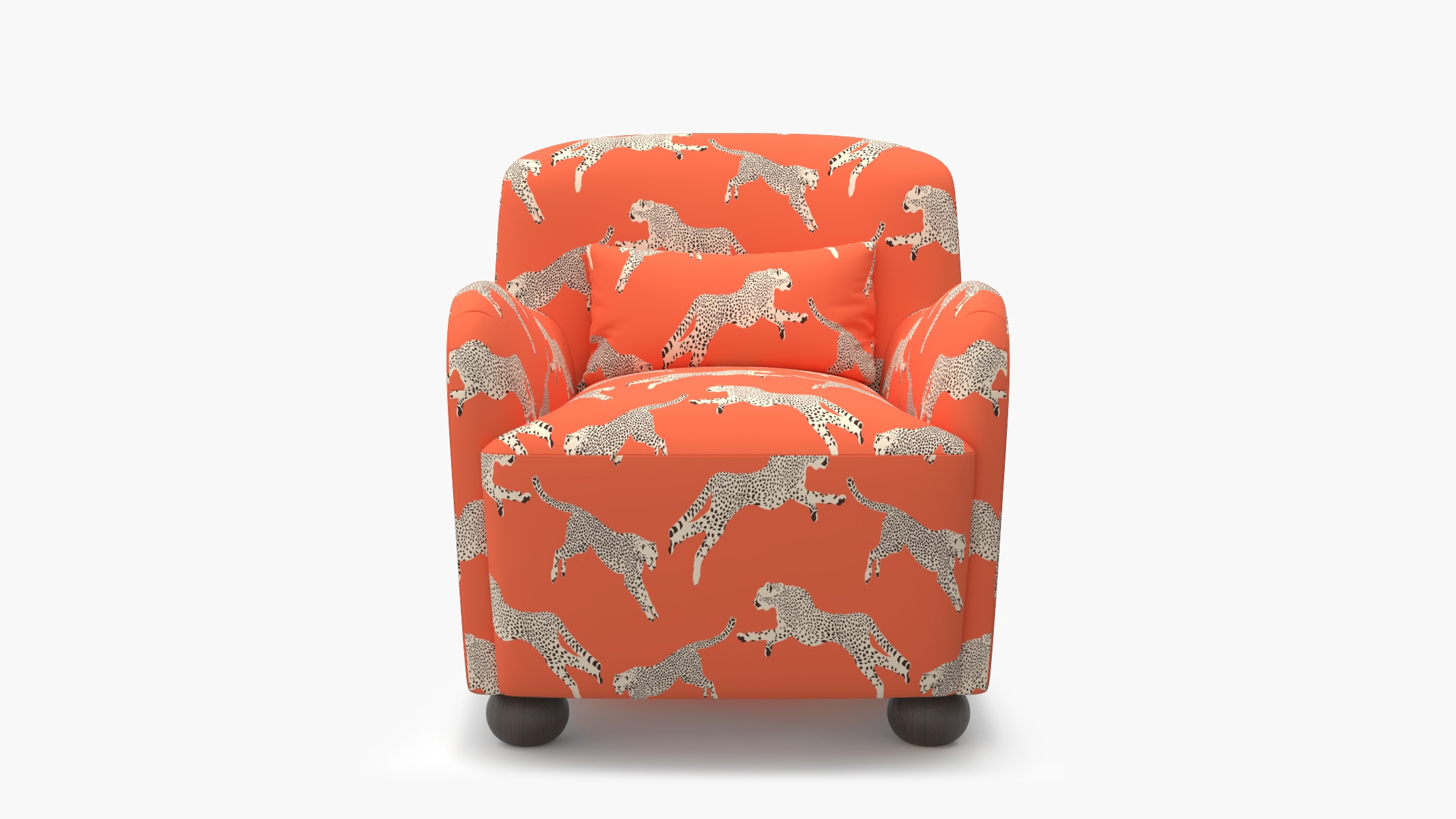 Club Chair, Henna Cheetah, Espresso Bun Foot - Image 0