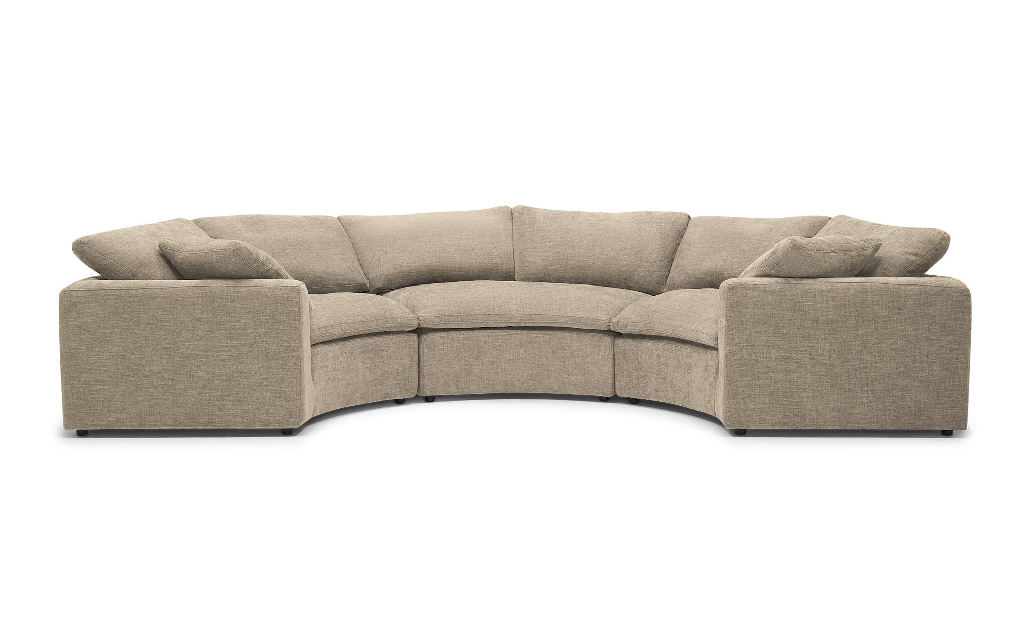 Beige/White Bryant Mid Century Modern Semicircle Sectional (3 Piece) - Cody Sandstone - Image 0