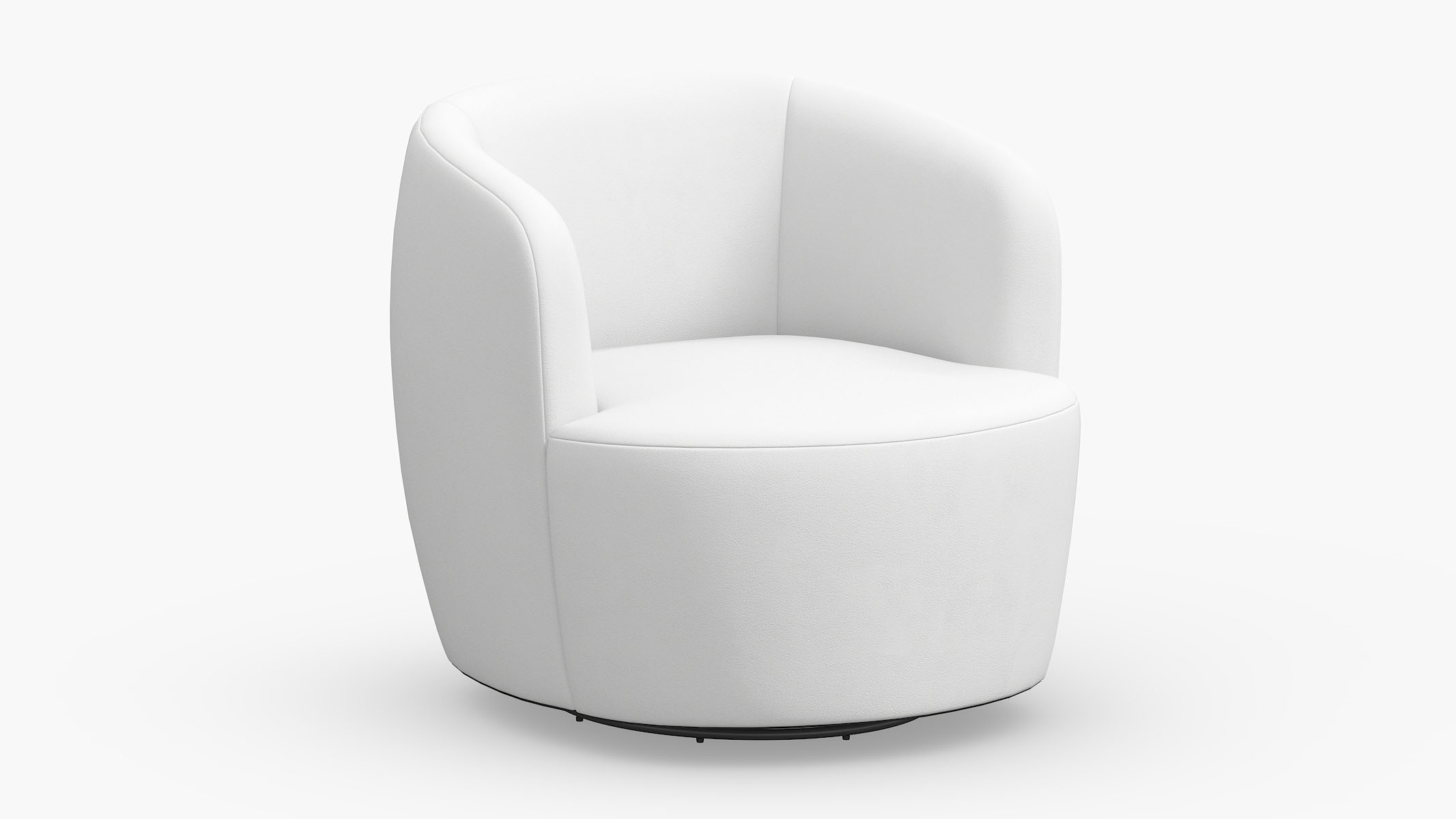 Tub Swivel Chair, White Classic Velvet - Image 0