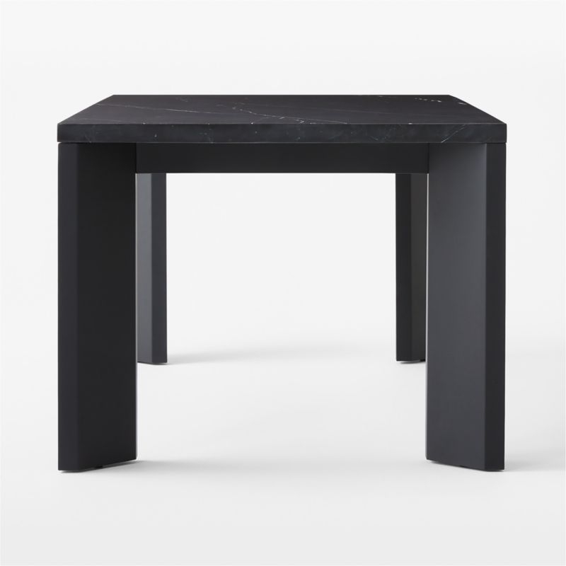 Sydney 72'' Rectangular Black Marble Dining Table with Black Steel Legs - Image 3