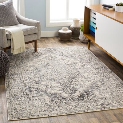 Witten Distressed Charcoal/Cream Area Rug - Image 0