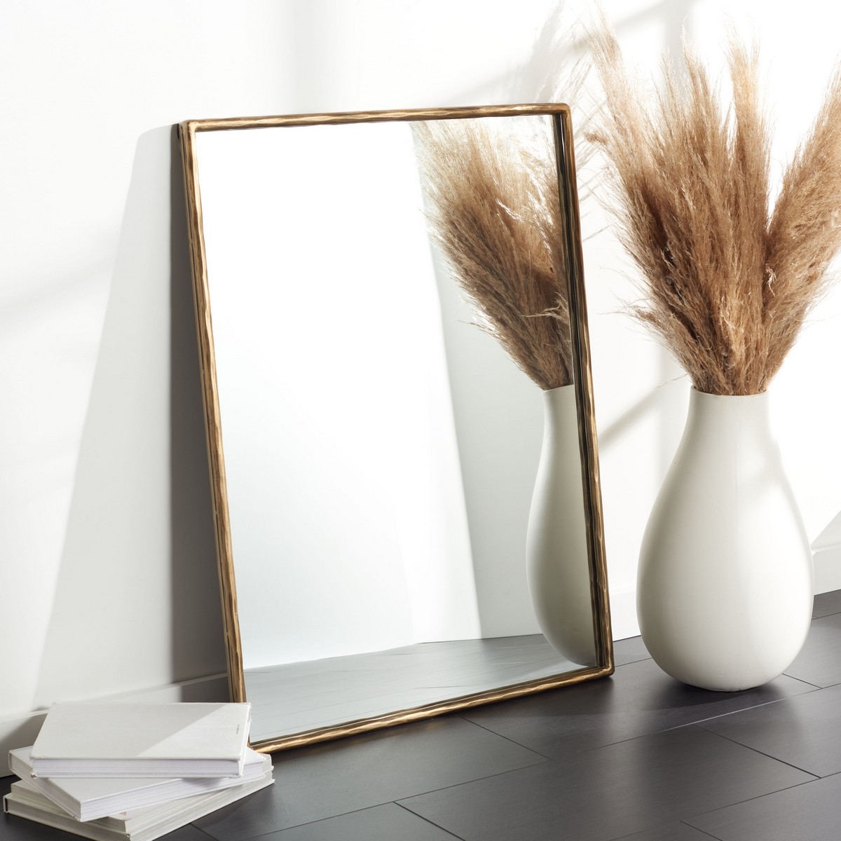 Trish Small Rectangle Metal Mirror - Brass - Image 1
