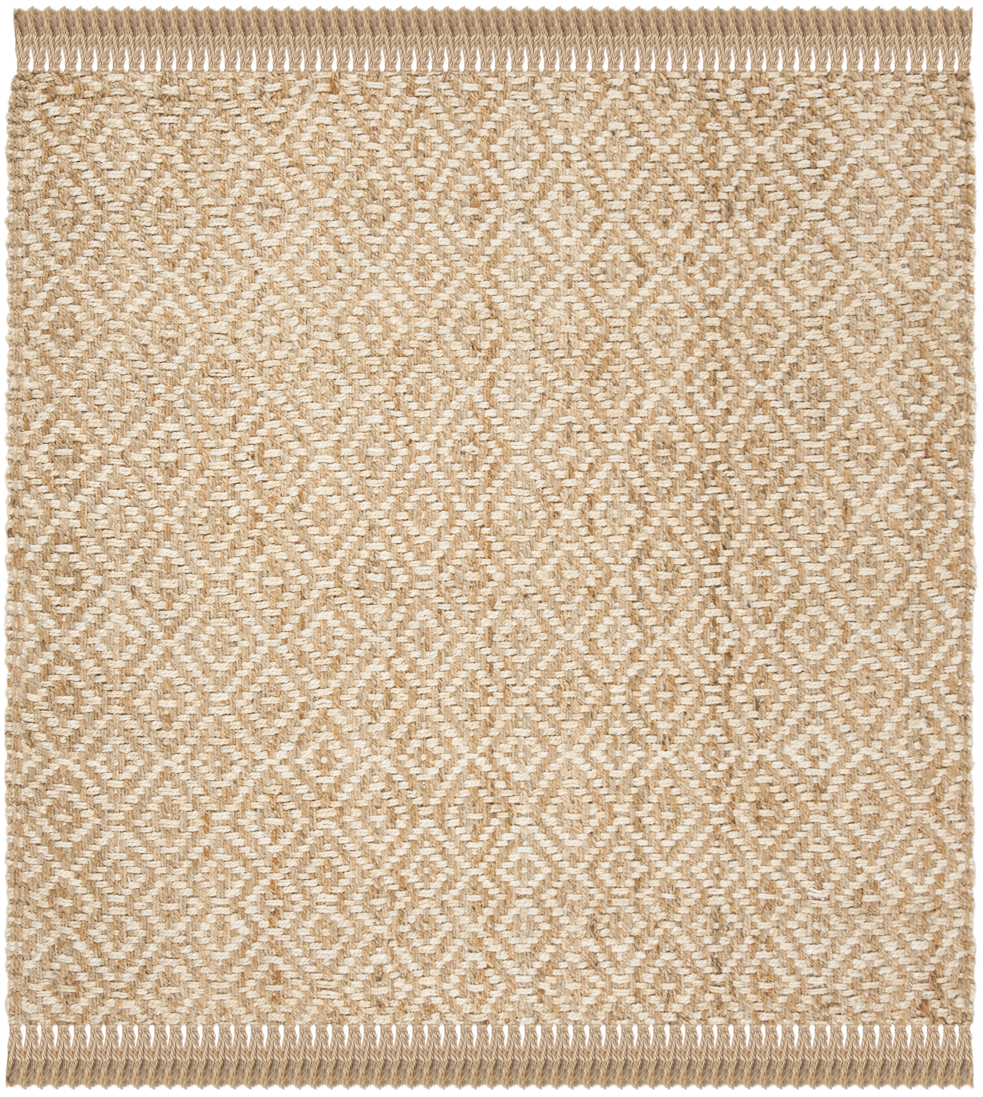 Arlo Home Hand Woven Area Rug, NF266A, Ivory/Natural,  6' X 6' Square - Image 0