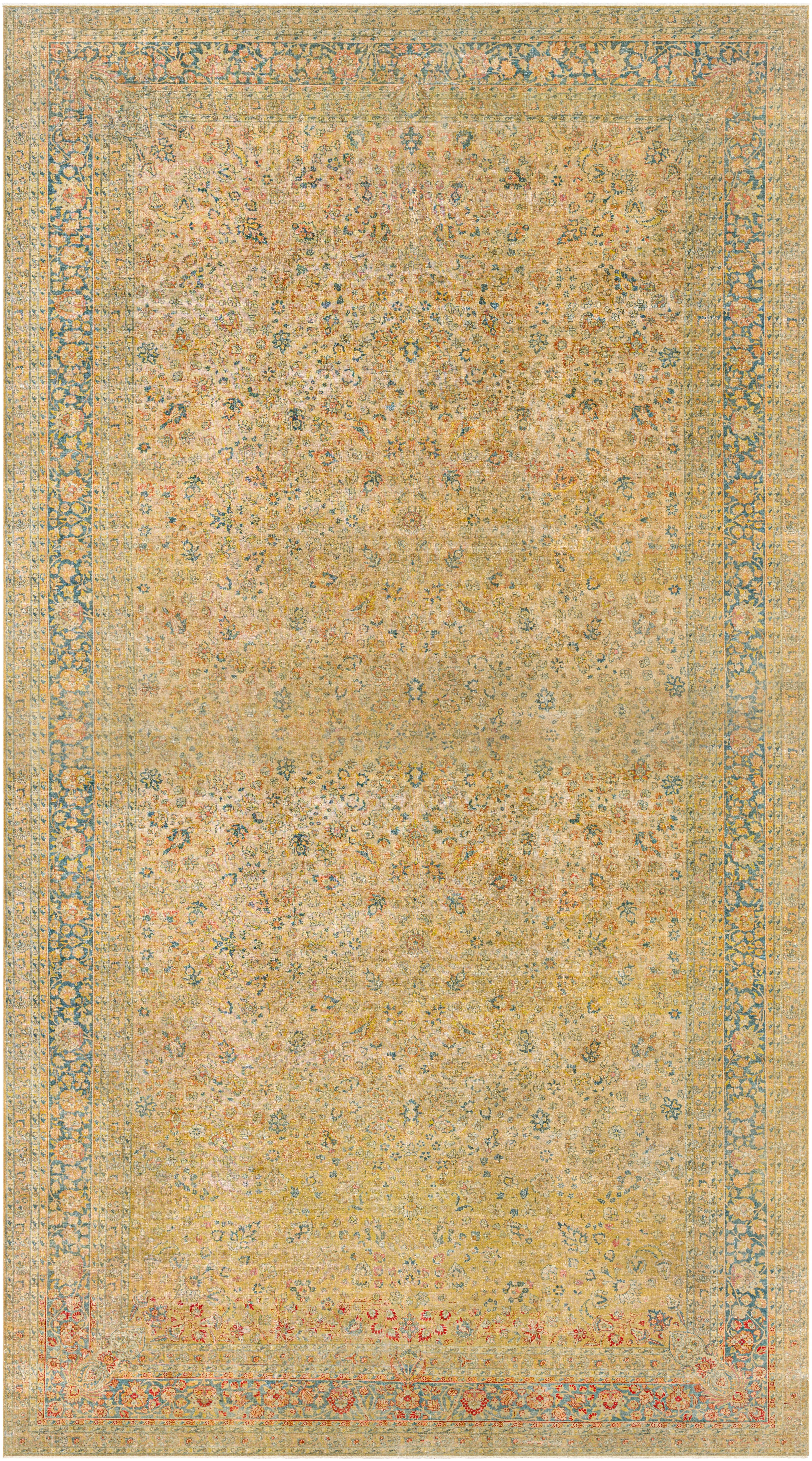 Antique One of a Kind Brown Indoor 11'4" x 14'6" Handmade Rug - Image 0