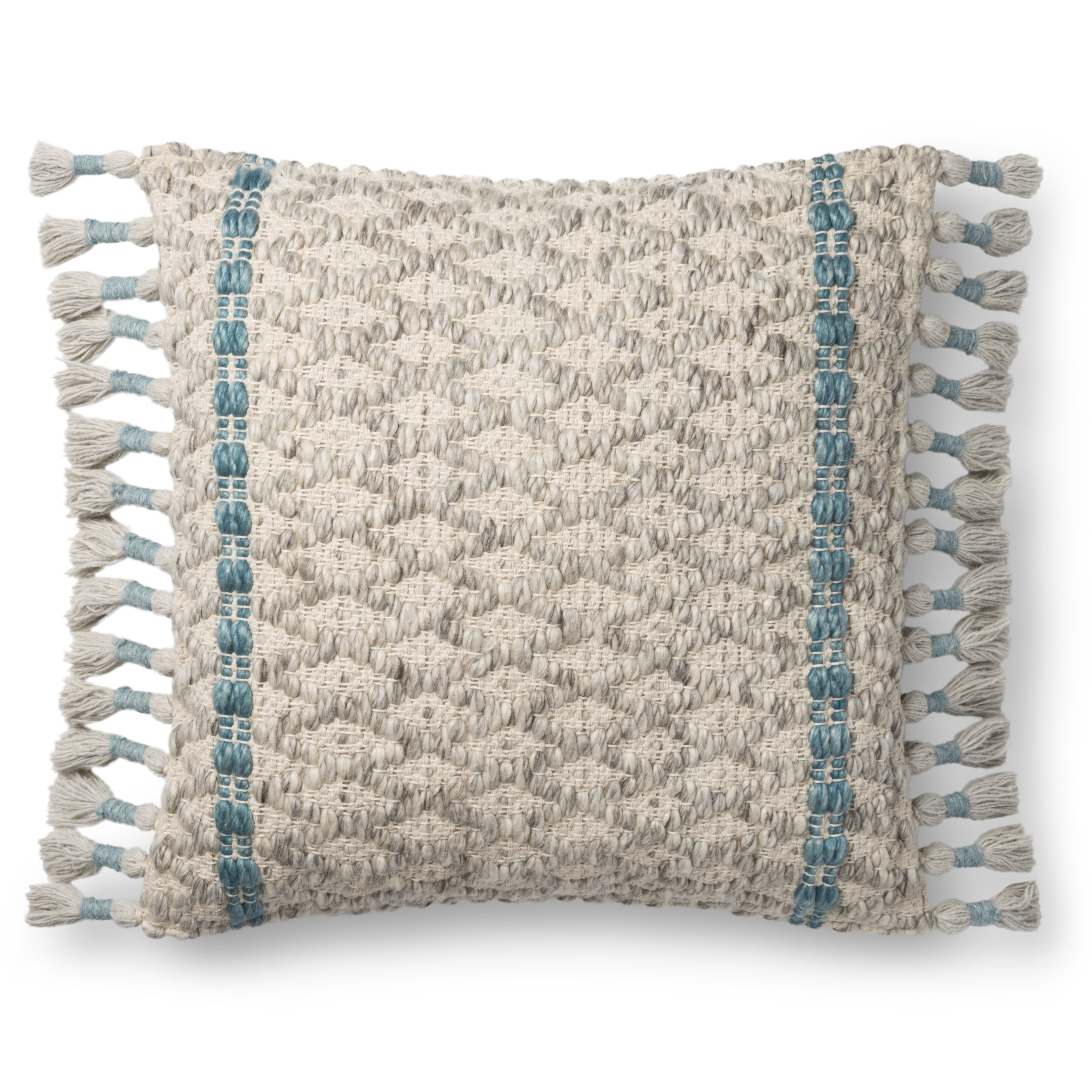 ED Ellen DeGeneres Crafted by Loloi Pillows P4107 Grey / Blue 22" x 22" Cover Only - Image 0