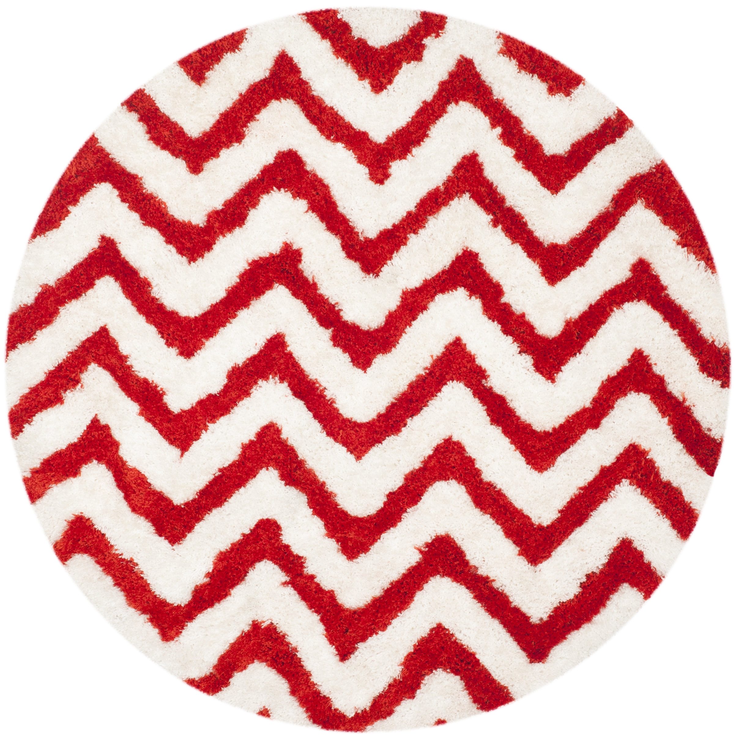 Arlo Home Hand Tufted Area Rug, BSG320E, Ivory/Rust,  5' X 5' Round - Image 0