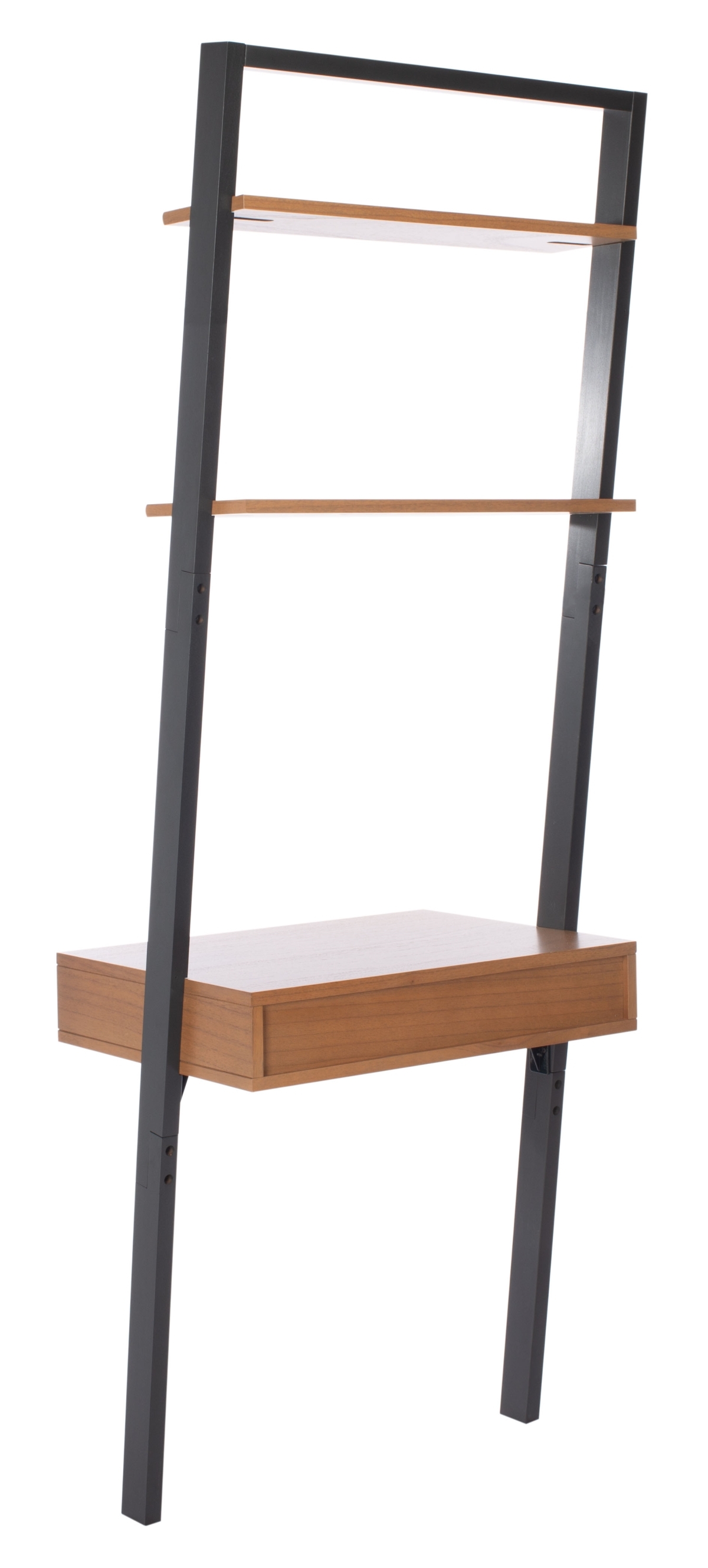Kamy 2 Shelf Leaning Desk - Natural / Charcoal - Safavieh - Image 7