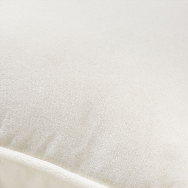 23" Ivory Faux Mohair Pillow With Feather-Down Insert - Image 3