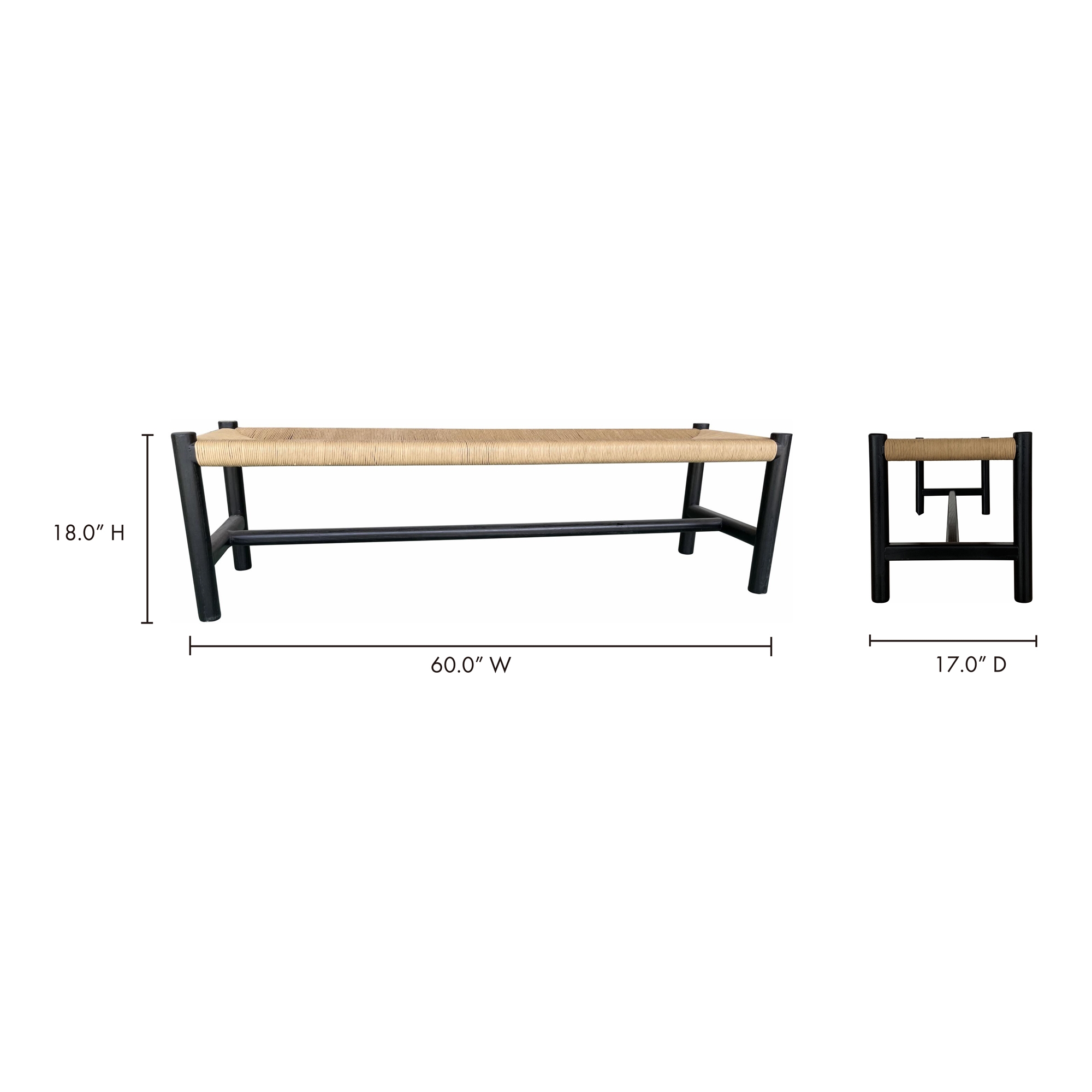 Hawthorn Large Bench Black - Image 9