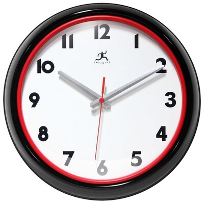 12 Inch Lux - Black & Red Modern Wall Clock - Image 0
