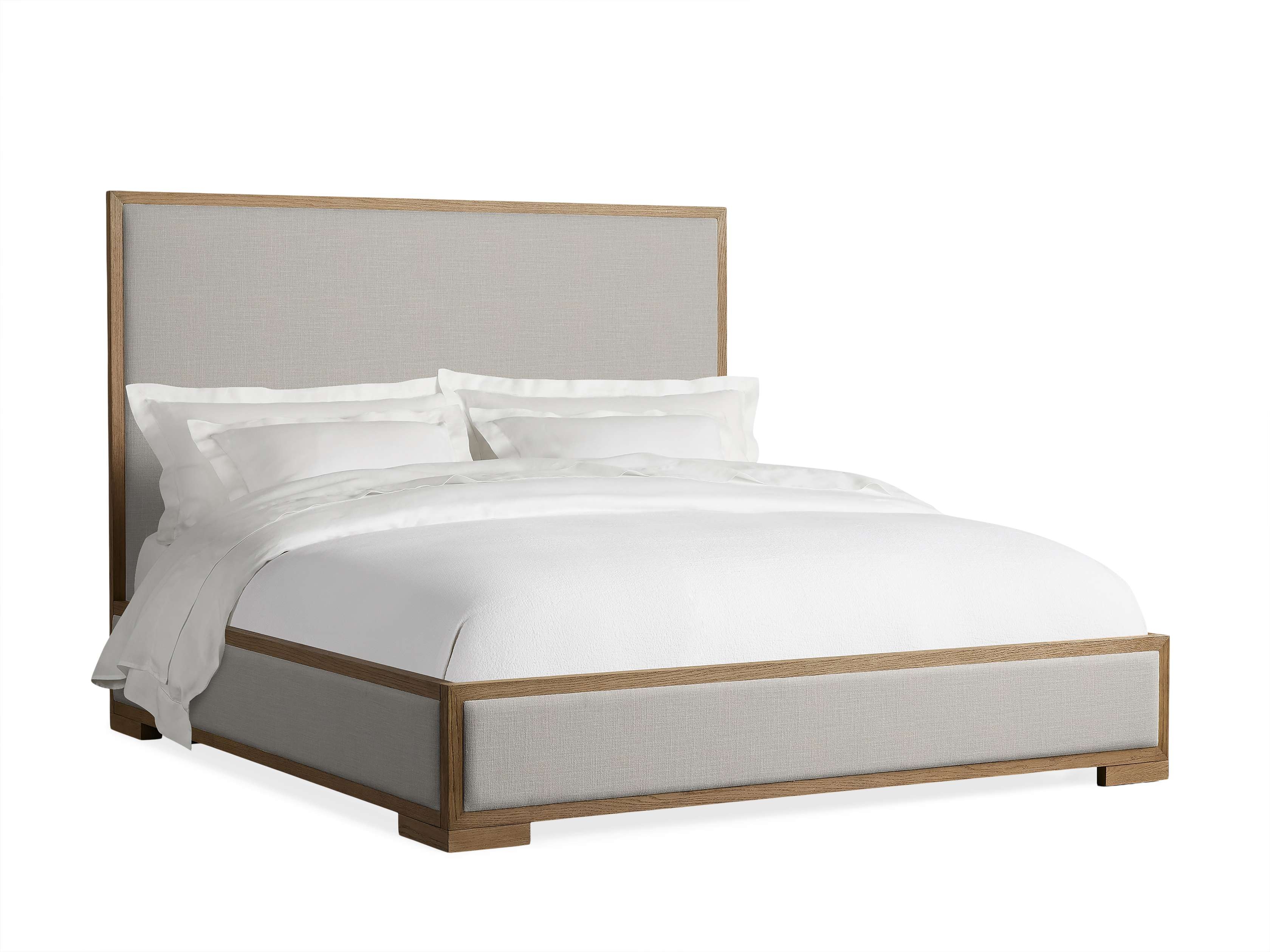 Darien Panel Bed in Upholstered 60" Queen None  Nomad Stone/Fawn - Image 0