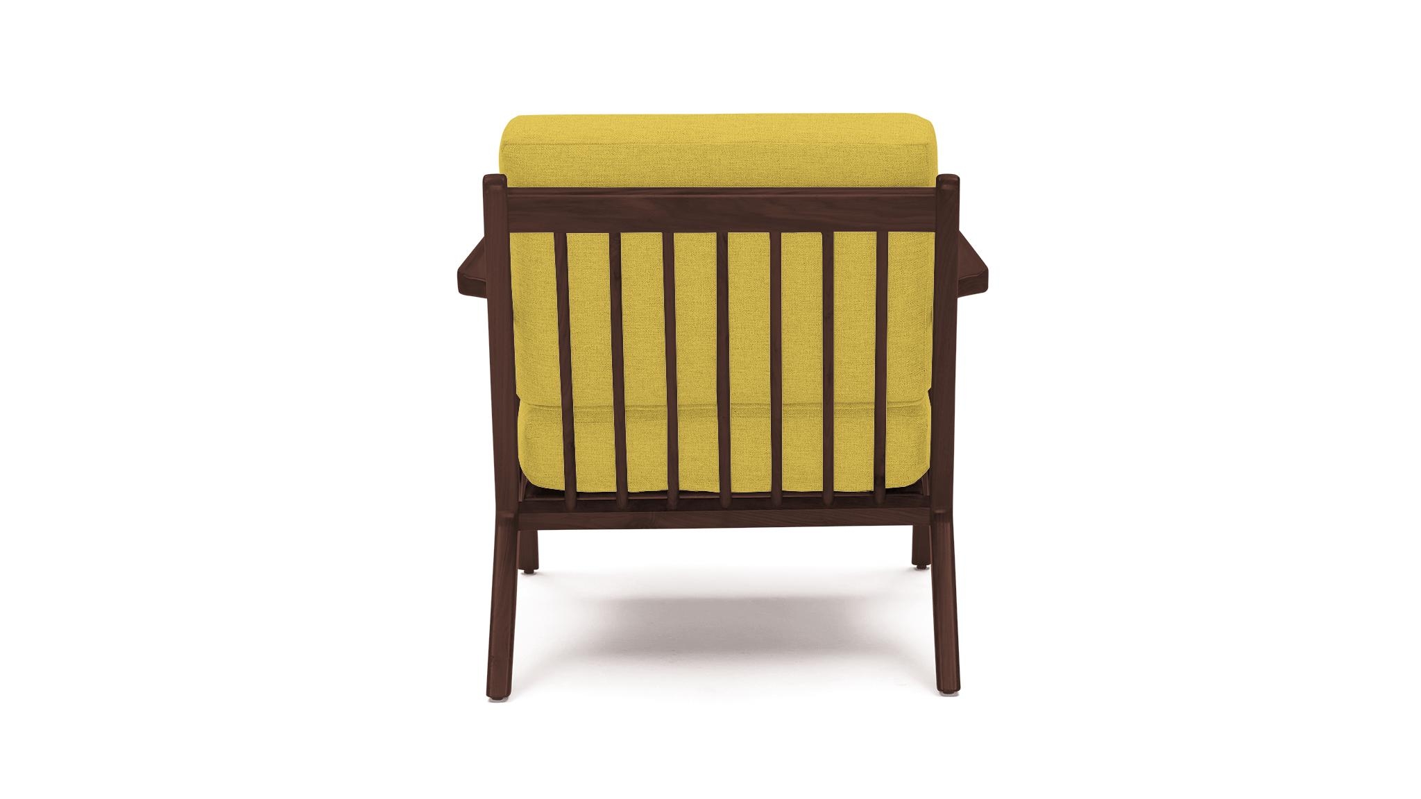 Yellow Soto Mid Century Modern Concave Arm Chair - Taylor Golden - Walnut - Image 4