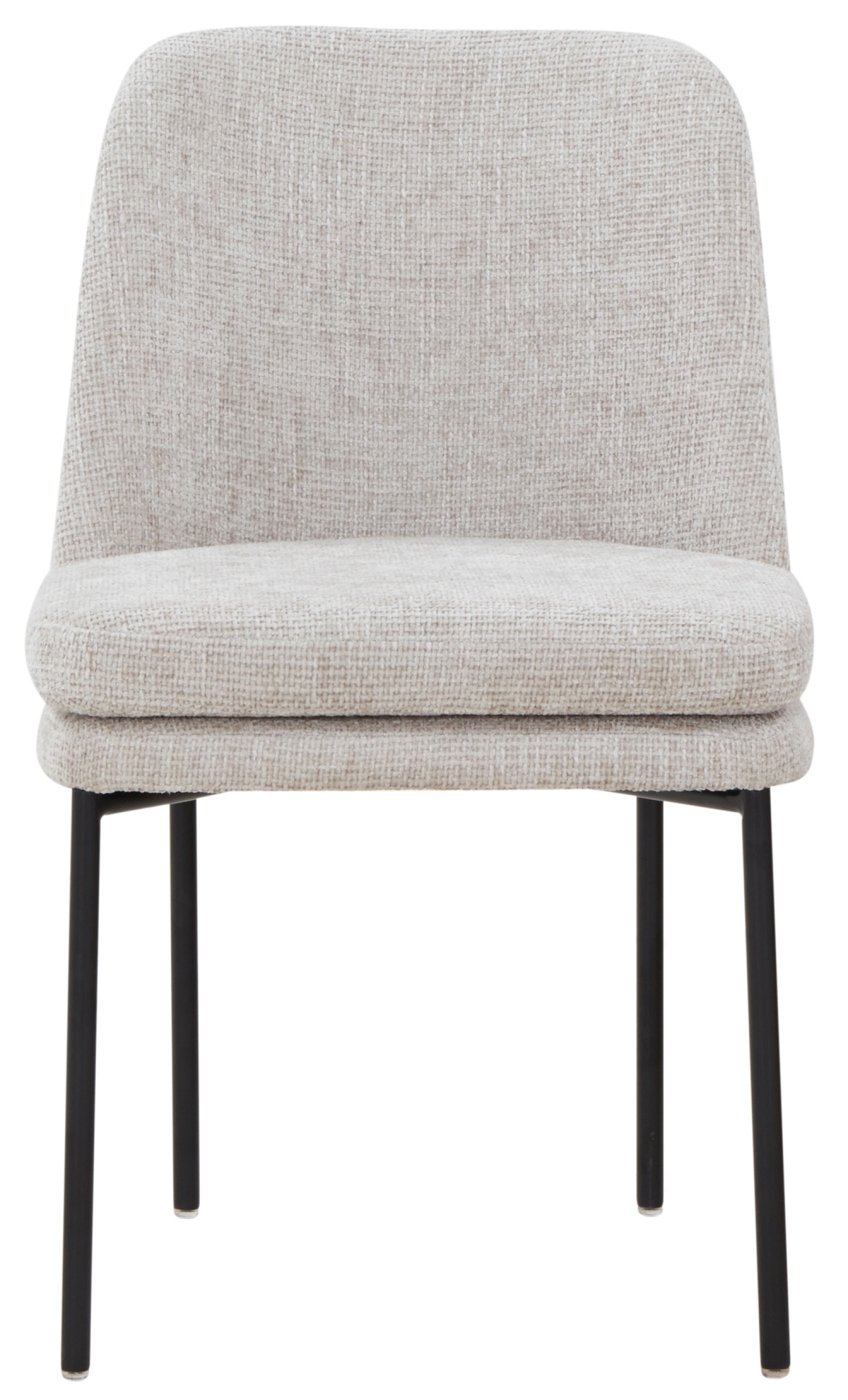 Tamarie Chenille Dining Chair - Light Grey/Black - Image 1