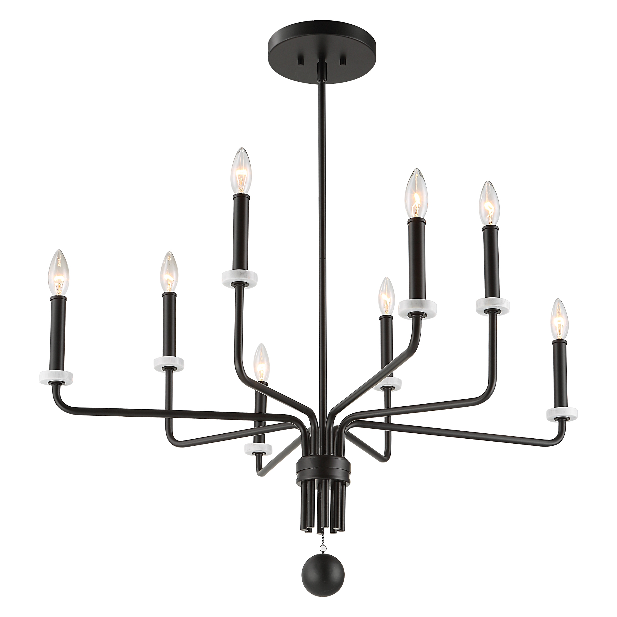 Ebony Elegance 8 Light Chandelier - Image 3