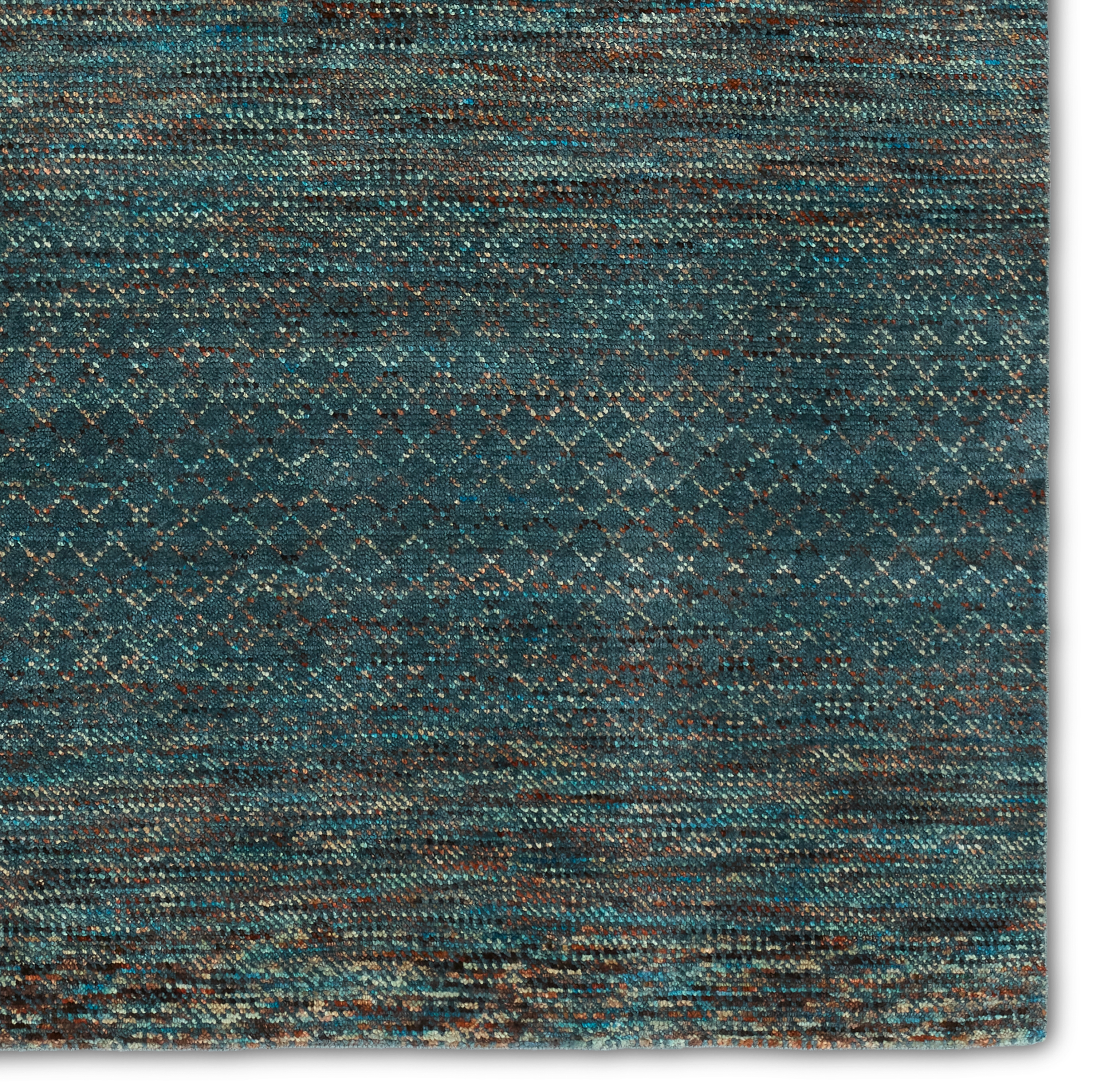 Aissa HRM01 Handknotted Solid Blue and Multicolor Area Rug (6'x9') - Image 3