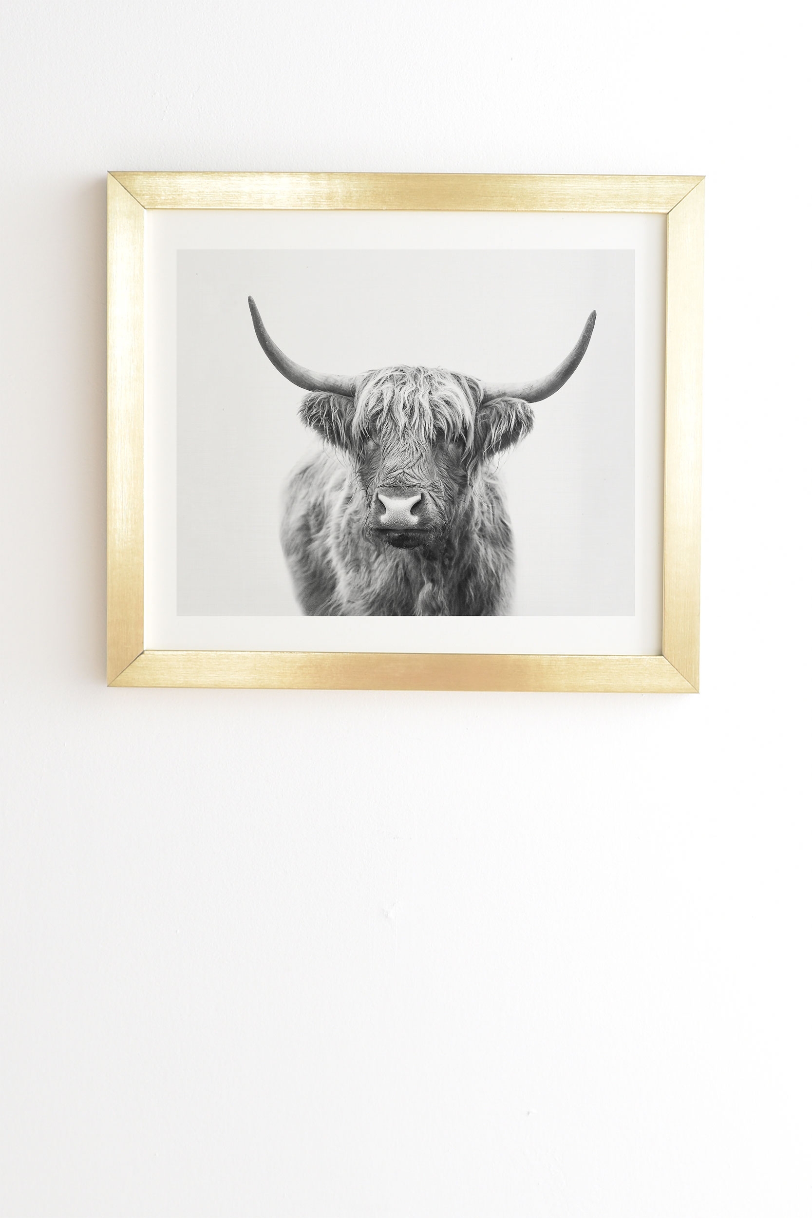 Highland Bull by Sisi and Seb - Framed Wall Art Basic Gold 11" x 13" - Image 0