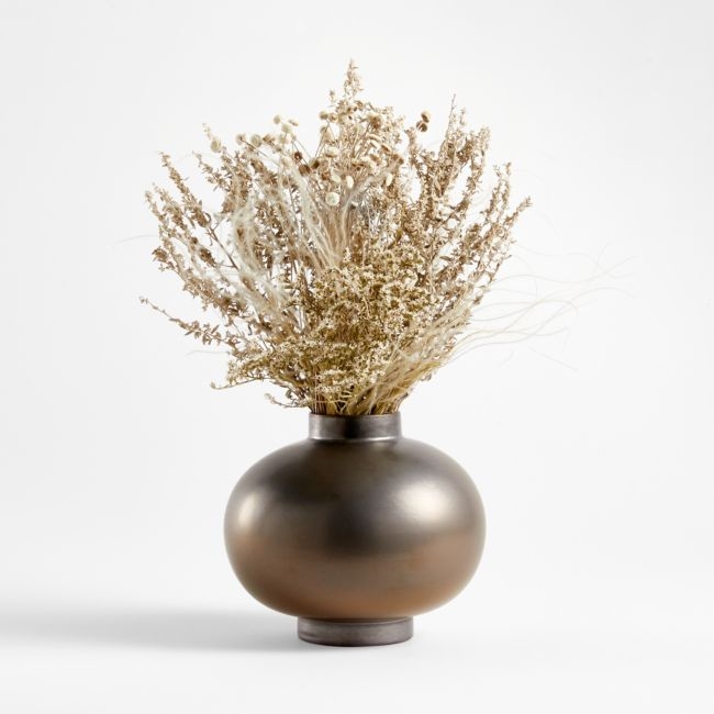 Metallic Full Moon Vase Dried Floral Arrangement - Image 0