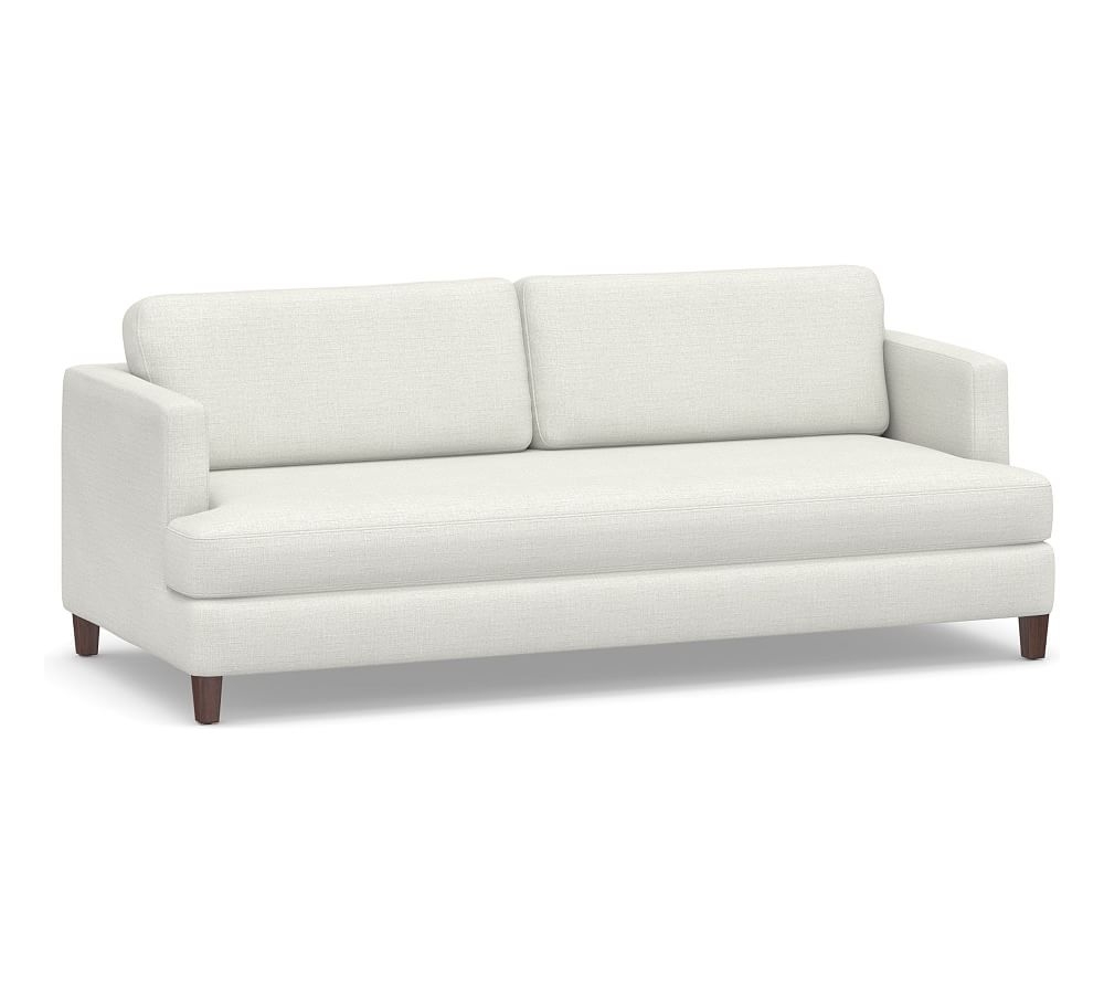 SoMa Ember Upholstered Sofa 81", Polyester Wrapped Cushions, Basketweave Slub Ivory - Image 0