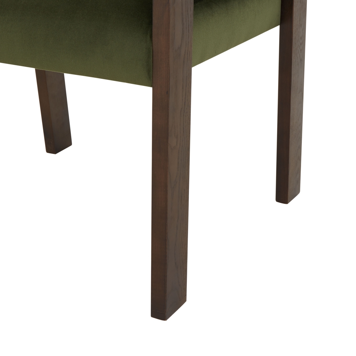Phineus Velvet Dining Chair - Forest Green/Walnut - Image 2
