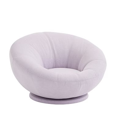 Chenille Washed Lilac Groovy Swivel Chair - Image 0