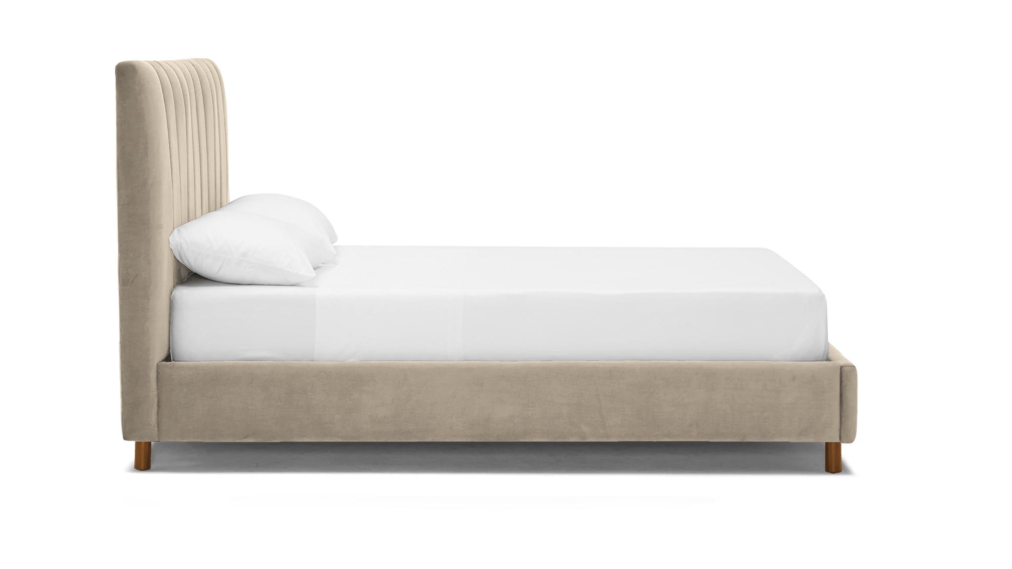 Beige/White Lotta Mid Century Modern Bed - Cody Sandstone - Mocha - Queen - Image 2