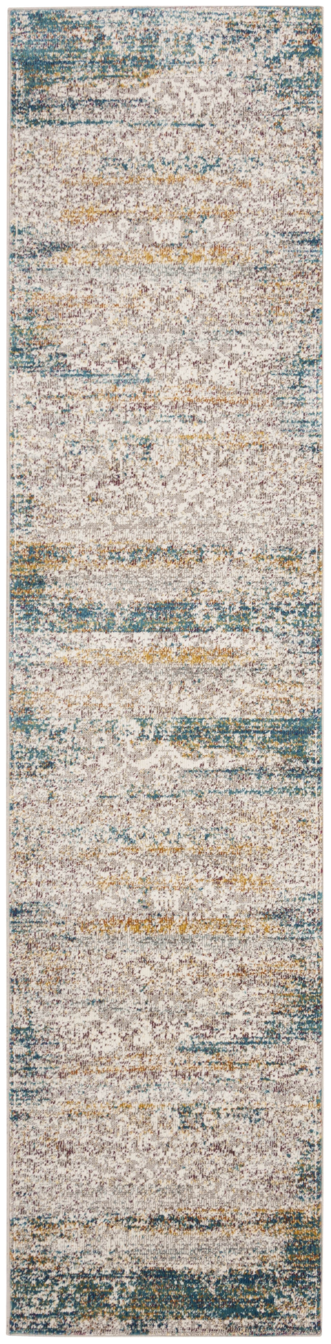 Arlo Home Woven Area Rug, ARA183B, Blue/Cream,  2' X 8' - Image 0