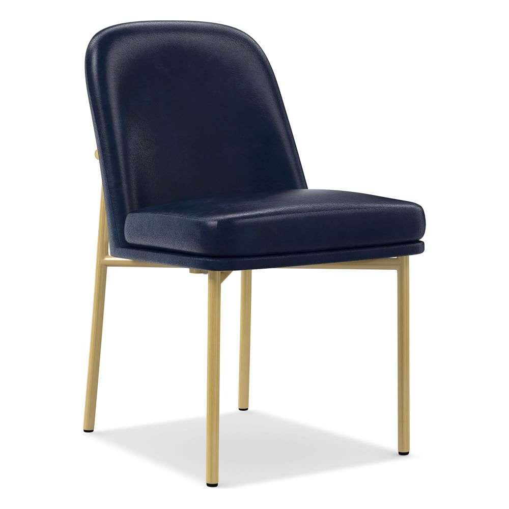 Jack Metal Frame Dining Chair, Ludlow Leather, Navy, Light Bronze - Image 0